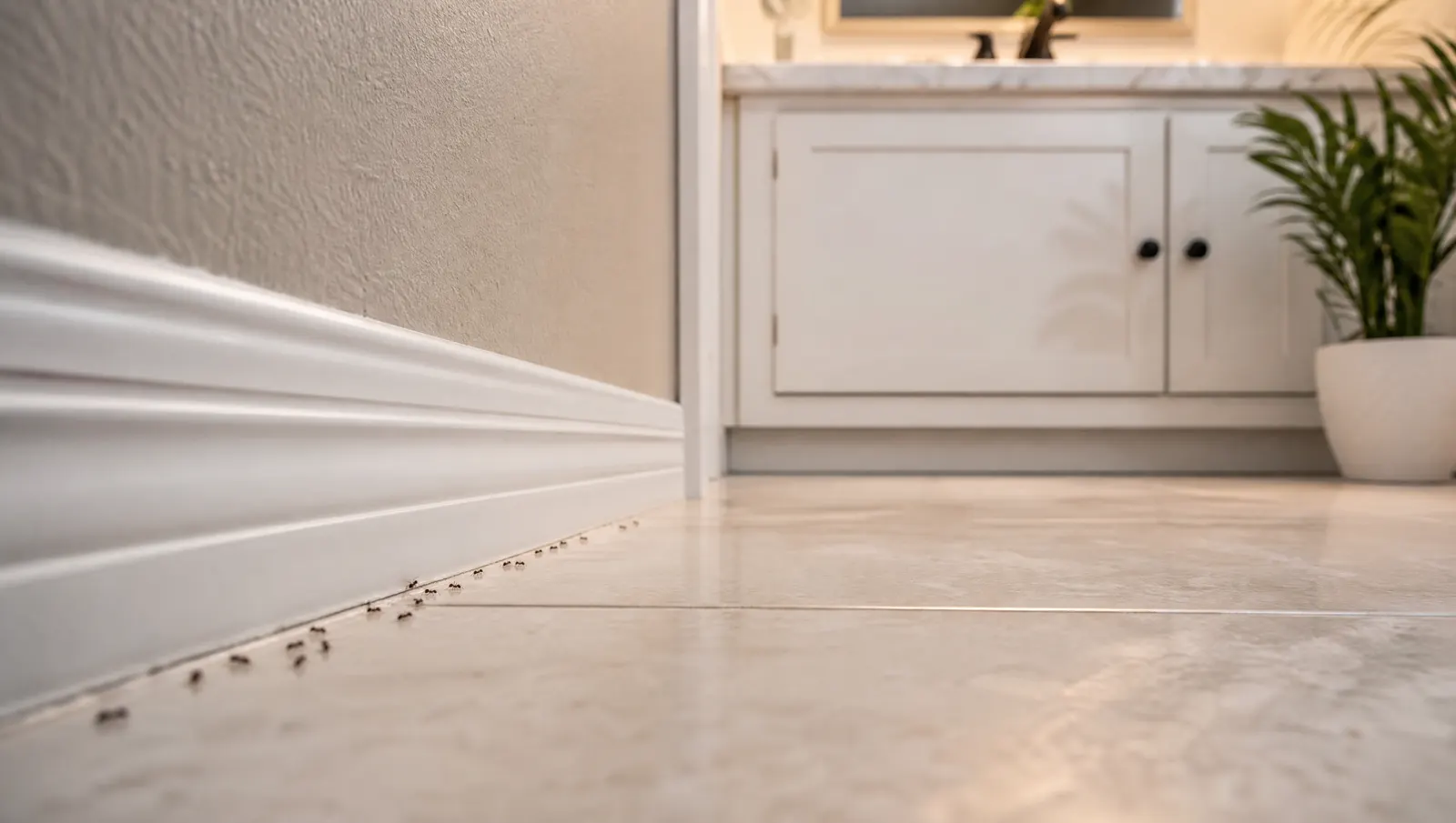 5 Reasons Ants Keep Coming Back to Your Bathroom editorial photograph in a South Florida home or yard