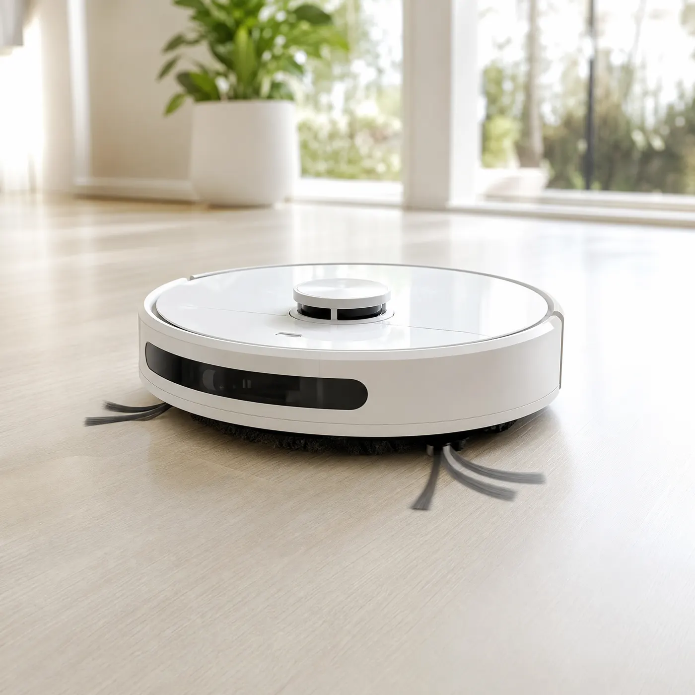 HONEX Robot Vacuum in a bright modern room — the giveaway prize